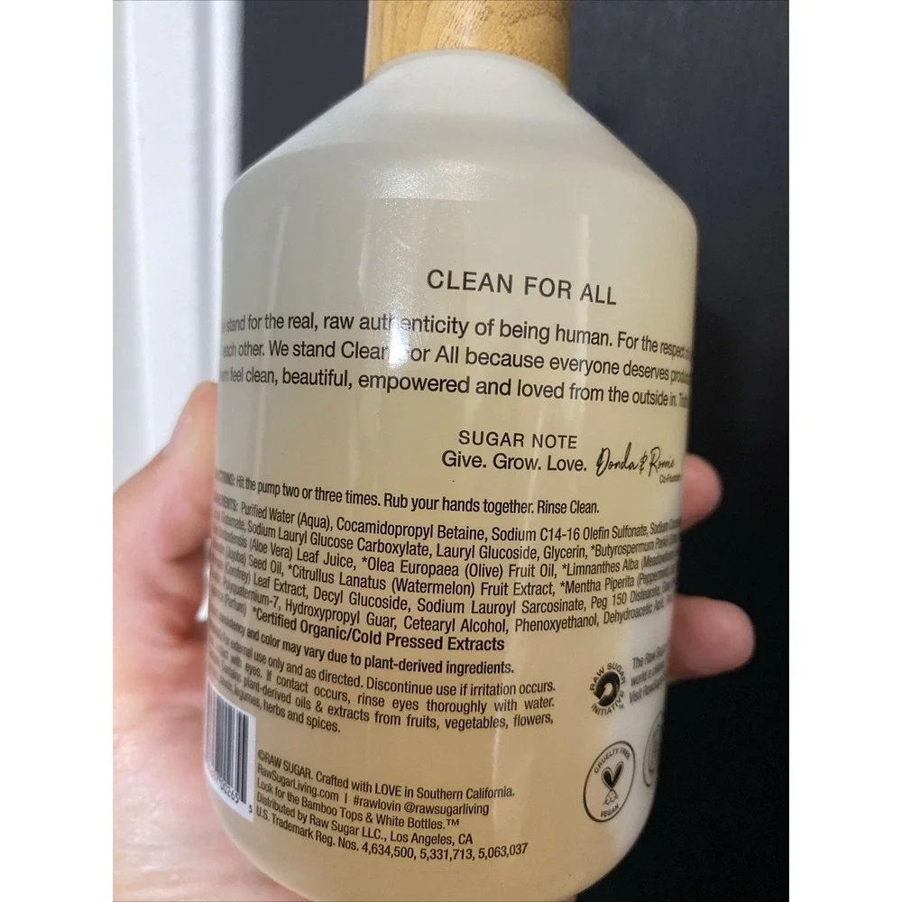 Raw Sugar Moisture Loving Hand Wash Watermelon + Fresh Mint 16.9 fl oz